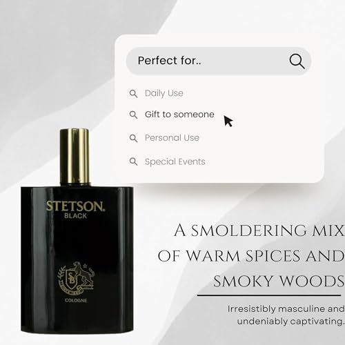 Stetson Black Cologne for Men Spray 3.4 oz