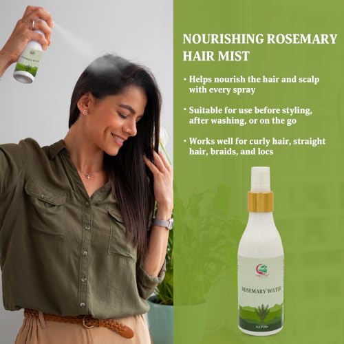 Yogi's Gift Rosemary Water 6.5 fl oz - Hydrosol Mist for Hair, Face & Skin, Pack of 1