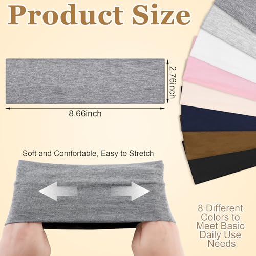 ProSuites 8 Pack Wide Headbands for Women – Sweat Absorbing Yoga