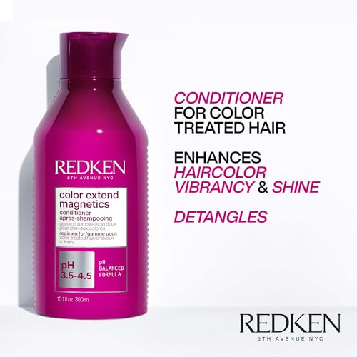 Redken Color Extend Magnetics Conditioner | For Color Treated Hair | Protects Color & Adds Shine | With Amino Acid | Sulfate-Free | 10.1 Fl Oz (Pack of 1)