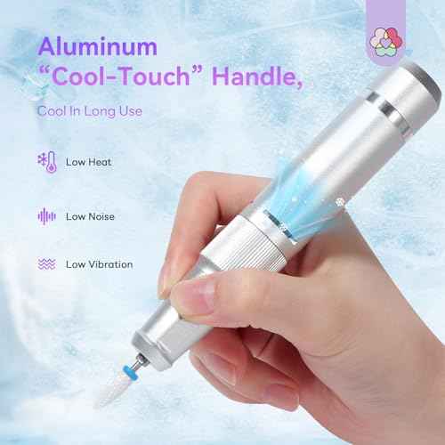 SAVILAND Professional Nail Drill 40000 RPM: Portable Electric Nail Drill Kit File Machine with Ceramic Nail Bits Sanding Bands for Acrylic Nail Gel Polish Manicure Salon Home Use, Glitter