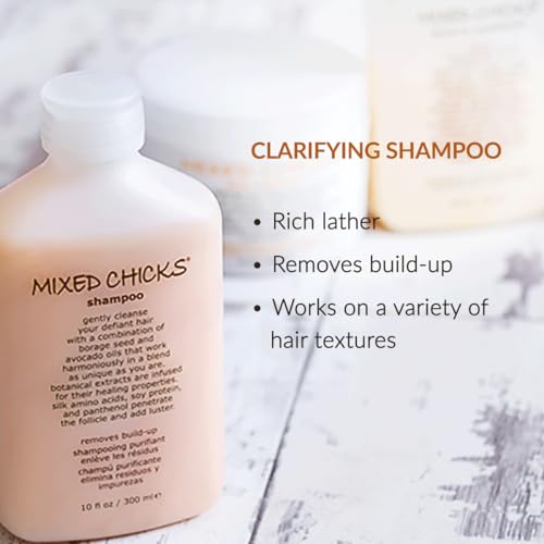 Mixed Chicks Quad Pack - Shampoo 10 fl. oz., Deep Conditioner, 8.0 fl. oz., Leave-In Conditioner, 10 fl. oz., Hair Silk, 1.7 fl. oz