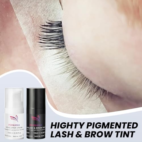 PERMANIA Lash Color Kit Black, 10 ml Instant Volumizing Coloring for Lashes and Brows Lasts up to 4 Weeks (Without Tools)