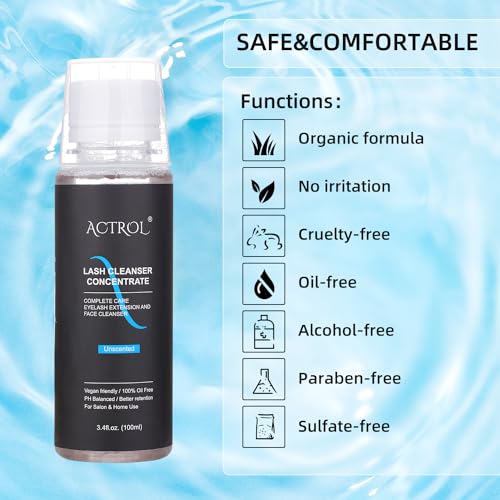 ACTROL Eyelash Cleanser Concentrate 100ml - Professional Lash Shampoo