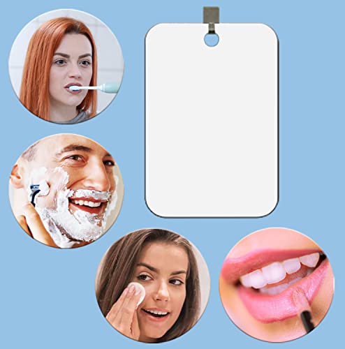 Shatterproof Acrylic Shower Mirror 11" x 7.48" with Adhesive Hooks