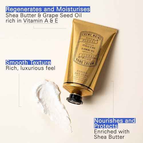 Panier des Sens Iris Hand Cream - Nourishing Shea Butter Hand Cream for Dry Cracked Hands 97% Natural Ingredients - Dermatologically Tested Hand Lotion for Woman Made in France, 2.5 fl oz