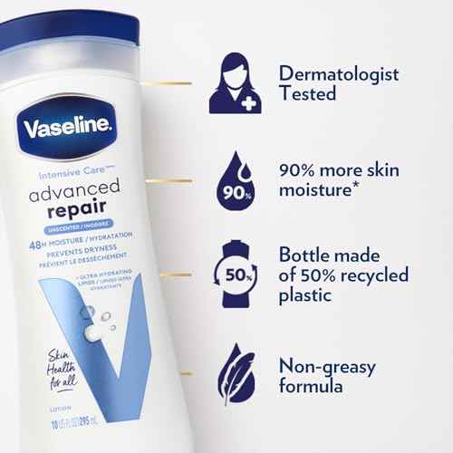 Vaseline Intensive Care Lotion, Unscented, Advanced Repair ? Non-Greasy Moisturizer for Extremely Dry Skin + Advanced Lip Therapy Tube