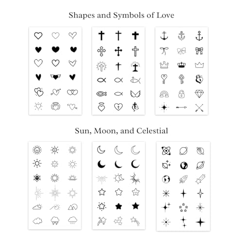 Tiny Temporary Tattoos - Waterproof Mini Designs for Fingers & Wrists