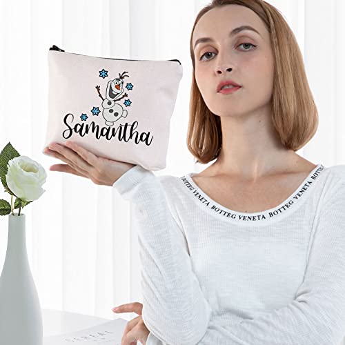BWWKTOP Snowman Olaf Cosmetic Makeup Bag Olaf Fans Gifts Samantha Olaf Zipper Pouch Bag Olaf Merchandise (Samantha)