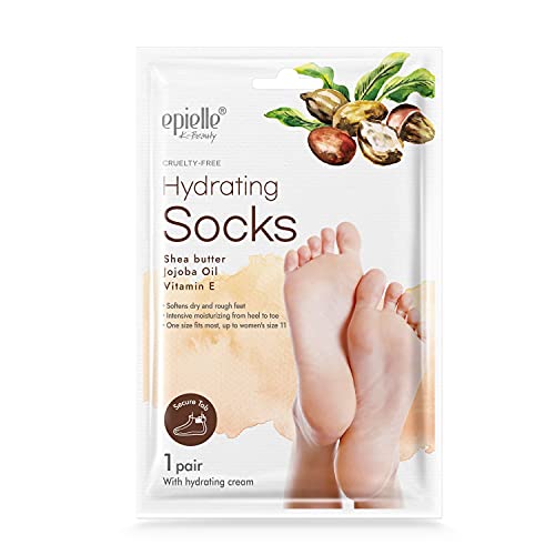 Epielle Moisturizing Foot Mask Socks - 5 Pairs for Dry, Cracked Heels