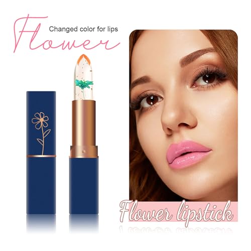 Color Changing Jelly Lipstick Set - 6pc Crystal Flower Balm