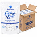 Soft Absorbent Cotton Balls 1500 Count - 15 Resealable Bags Bulk Pack