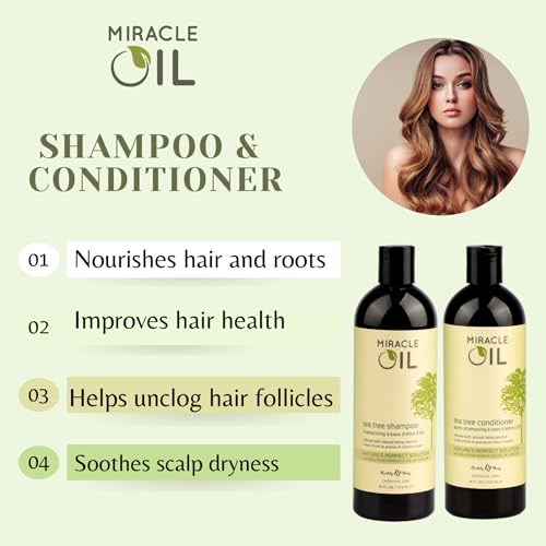 Earthly Body Miracle Oil Tea Tree Shampoo 16 Fl Oz (Pack of 2)