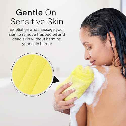 Yiclick Exfoliating Washcloth Towel¡¼3 Pack¡½- Exfoliating Body Scrubber Exfoliator, Back Scrubber for Shower Bath, Exfoliate Rags Wash Cloths, Loofah Lufa Sponge, Body Scrub & Exfoliation Women Men