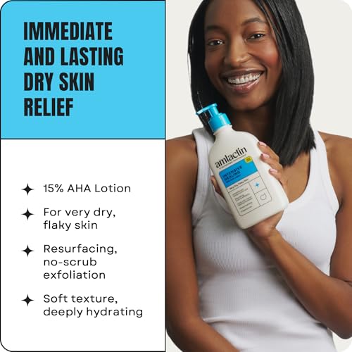 AmLactin Intensive Healing Body Lotion - Therapeutic Lotion for Extremely Dry Skin - No-Scrub Exfoliator and Moisturizer with 15% Lactic Acid AHA and Ceramides, 7.9 oz (Packaging May Vary)