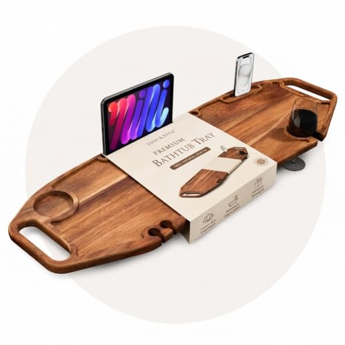 Acacia Wood Bathtub Tray 35 inch - Luxury Spa Caddy