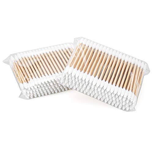 Hedume 2500 Wooden Cotton Swabs, Double-Pointed Tips (25 Packs)