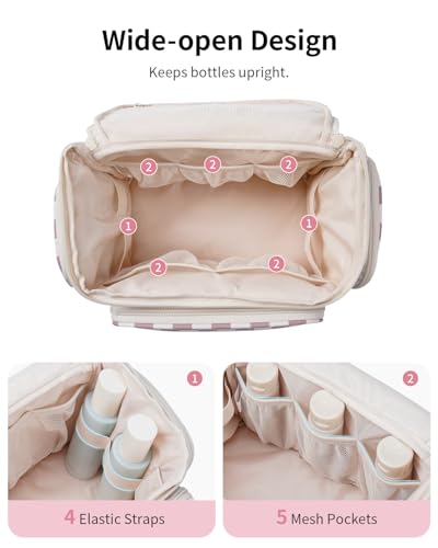 Narwey Hanging Travel Toiletry Bag for Women - Large Capacity Makeup Organizer