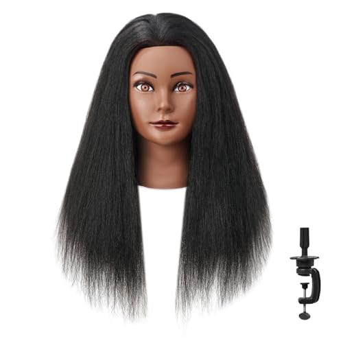 16 Inch Real Hair Mannequin Head with Clamp Holder