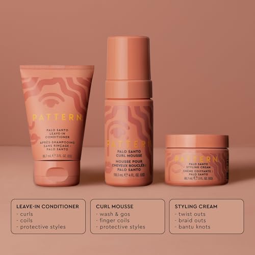 PATTERN Palo Santo Mini Travel Kit - Leave-In Conditioner, Curl Mousse & Styling Cream