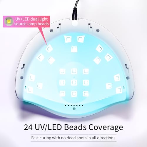 JODSONE Iridescent Pink UV Nail Lamp for Gel Polish with 4 Timer Settings & Auto Sensor