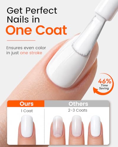 Makartt One Coat White Gel Nail Polish 15ml - High Pigment UV/LED Gel