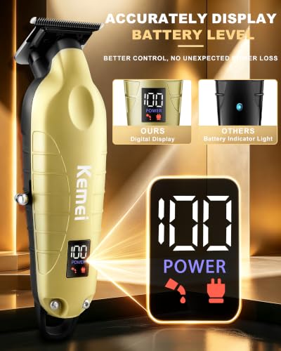 KEMEI Gold Cordless Hair & Beard Trimmer for Men - Professional Grooming