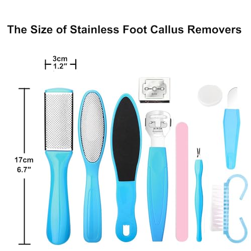 Stainless Steel Callus Remover & Nail Clipper Set - 14 PCS