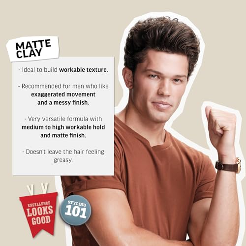 AMERICAN CREW Men's Hair Matte Clay,Like Hair Gel with Medium/High Hold,3 oz,(Pack of 2)