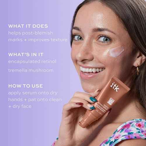 ITK Skincare Gentle Hydrating Nightly Retinol Facial Serum for All Skin Types, 1 oz