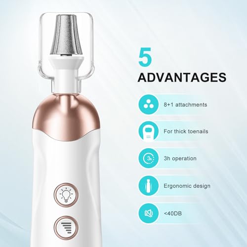 COSLUS Professional Manicure Pedicure Kit 5 in 1 Electric Nail File Set and 8PCS Multifunctional Nail Drill Bit