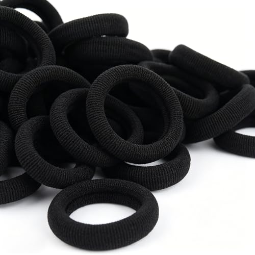 500 Black Baby Hair Ties - Soft Seamless Ponytail Holders for Toddlers
