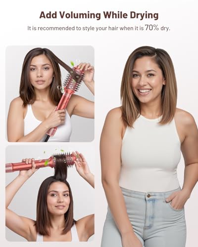 5-in-1 Hot Air Styler Brush Set - Fast Drying Hair Dryer with Auto Wrap Curlers