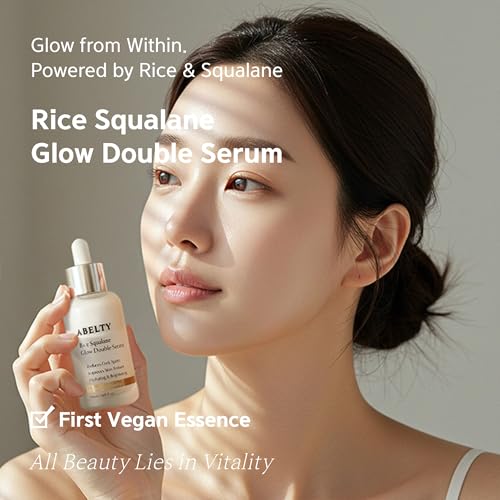 Rice Squalane Glow Double Serum ? Korean Hydrating Serum with Olive Squalane 5%, Rice Extract ? Glass Skin, Anti-Pigmentation, Even Skin Tone, 50ml / 1.69 Fl.oz
