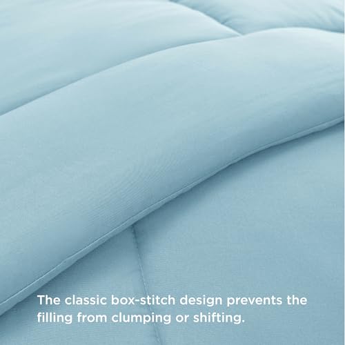 Bedsure Comforter Duvet Insert - Quilted Comforters Twin XL Size, All Season Duvet, Down Alternative Bedding Comforter with Tabs(Light Blue,Twin XL 92"x68")