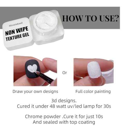 Texture Gel semi solid 6g non wipe mirror powder 3D Sand Texture Gypsum sculpture white in color Clear stroke embossed painting gel