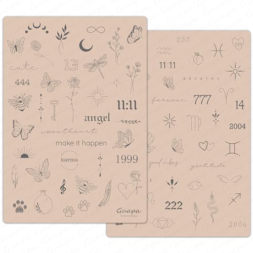 Tattoo Practice Skin Pad with 80+ Stencil Designs (2 Pack)