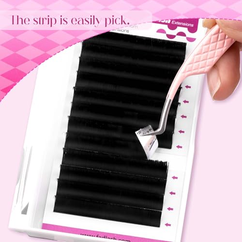 FADLASH Easy Fan Lash Extensions C D Curl Blooming Volume Eyelash Extensions 8-25mm Volume Lashes Self Fanning Eyelashes Extensions Supplies Lash Tray (0.07D, 14mm)
