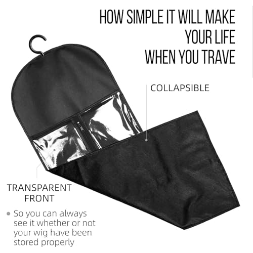 Wig Storage Organizer with Heavy-Duty Hangers - 12 Bags Set