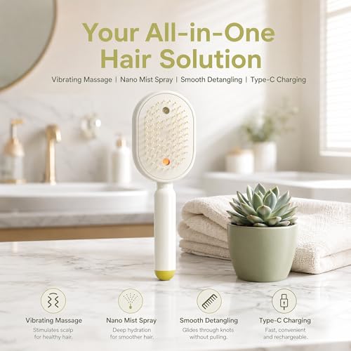 Electric Spray Air Cushion Massage Comb - Detangling Hair Brush