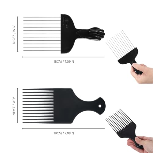 3-Pack Hair Pick Comb Set for Curly & Afro Hair