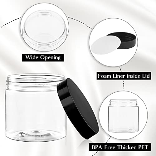 36 Pack 4 OZ Plastic Jars with Lids, BPA Free, Reusable Refillable Empty Round Clear 4oz Containers with Lids for Cosmetics, Travel, Samples, Beads, Slime, Spice, Small Items Storage