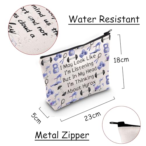JXGZSO Funny H Gift I'm Thinking About H Makeup Bag Fitness Inspirational Gift Gym C Cosmetic Bag Sport Lover Gift