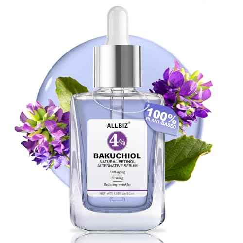 Bakuchiol Retinol Alternative Serum 50ML - 40,000 ppm All Plant-Based Formula Anti-Aging Face & Eye Care Plumping Serum for Sensitive Skin - Natural Firming & Elasticity