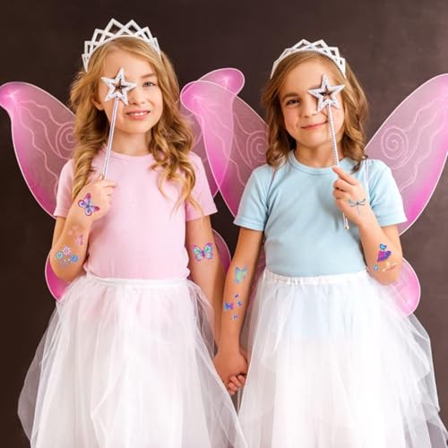 Butterfly Glitter Temporary Tattoos for Kids, 130 Styles