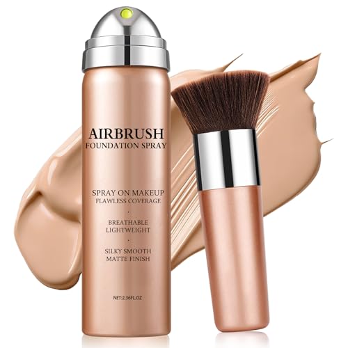 Airbrush Foundation Spray - Full Coverage Mist Makeup #02 Beige