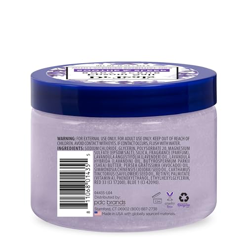 Dr Teal's Pure Epsom Salt Body Scrub, Soothe & Sleep with Lavender Essential Oils, 16 oz (Pack of 3) (Packaging May Vary)