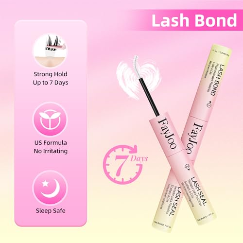 FayJoo 2-in-1 Lash Glue & Seal for DIY Cluster Lashes - Clear