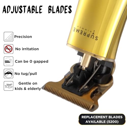 Supreme Trimmer Professional Adjustable Replacement Blade 52100G | Set for ST5200, ST5210, ST5220, T-Shaper | Gold