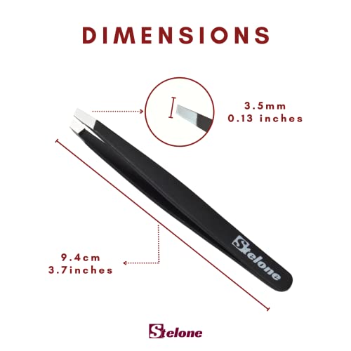 Tweezers for Eyebrows - Slant Tip Professional Stainless Steel Eyebrow Tweezers for Women & Men - Great Precision on Brow, Facial Hair & Ingrown Hair